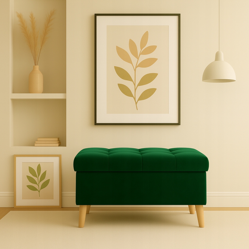 Pufa s úložným priestorom, otvárateľná taburetka, podnožka, čalúnená lavička, prešívaná