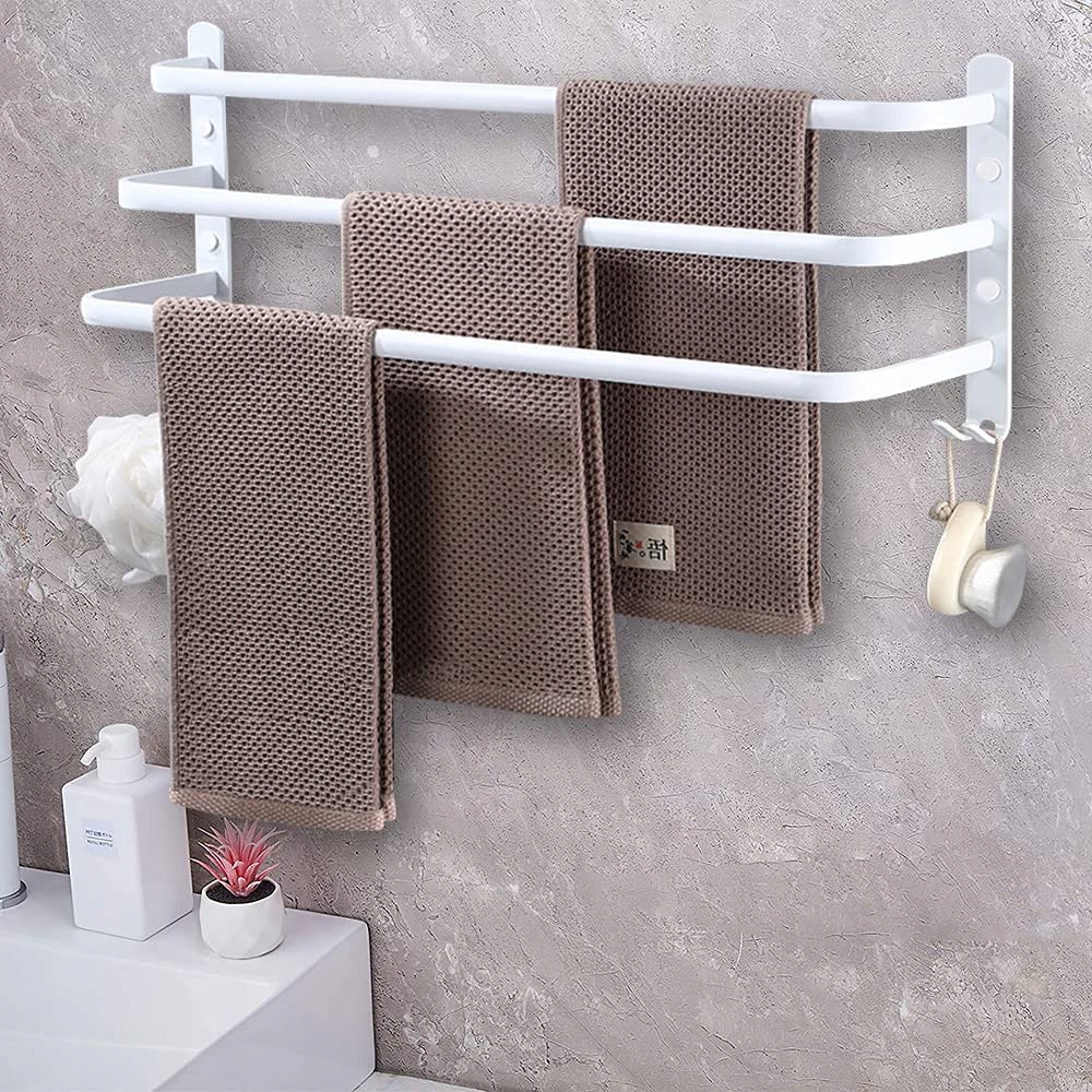 Nástěnný Věšák Na Koupelnové Ručníky 60 cm Bílý