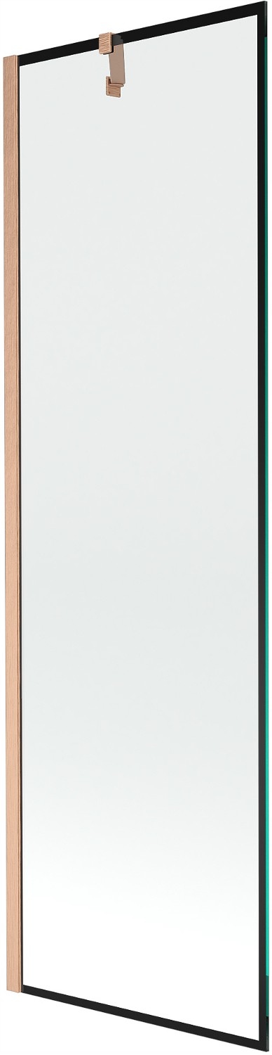 Mexen Next vanová zástěna 1-křídlová 60 x 150 cm, černý vzor, kartáčovaná m