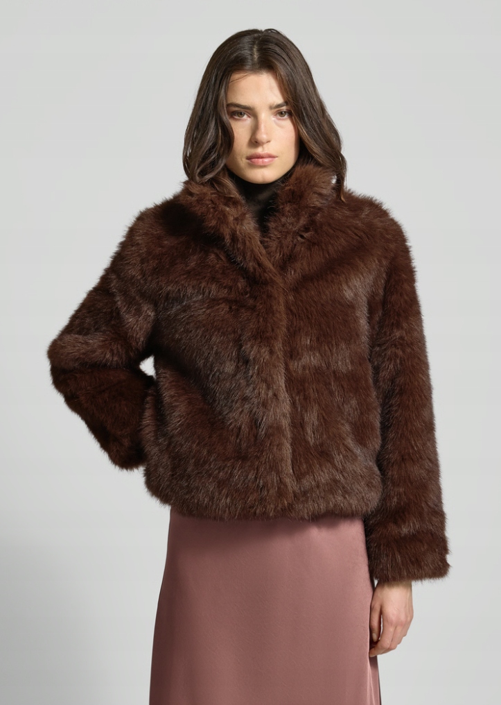 Vero Moda Krátké Šedé Kožíšek Elegantní Mnišší Kožešina L Jpa