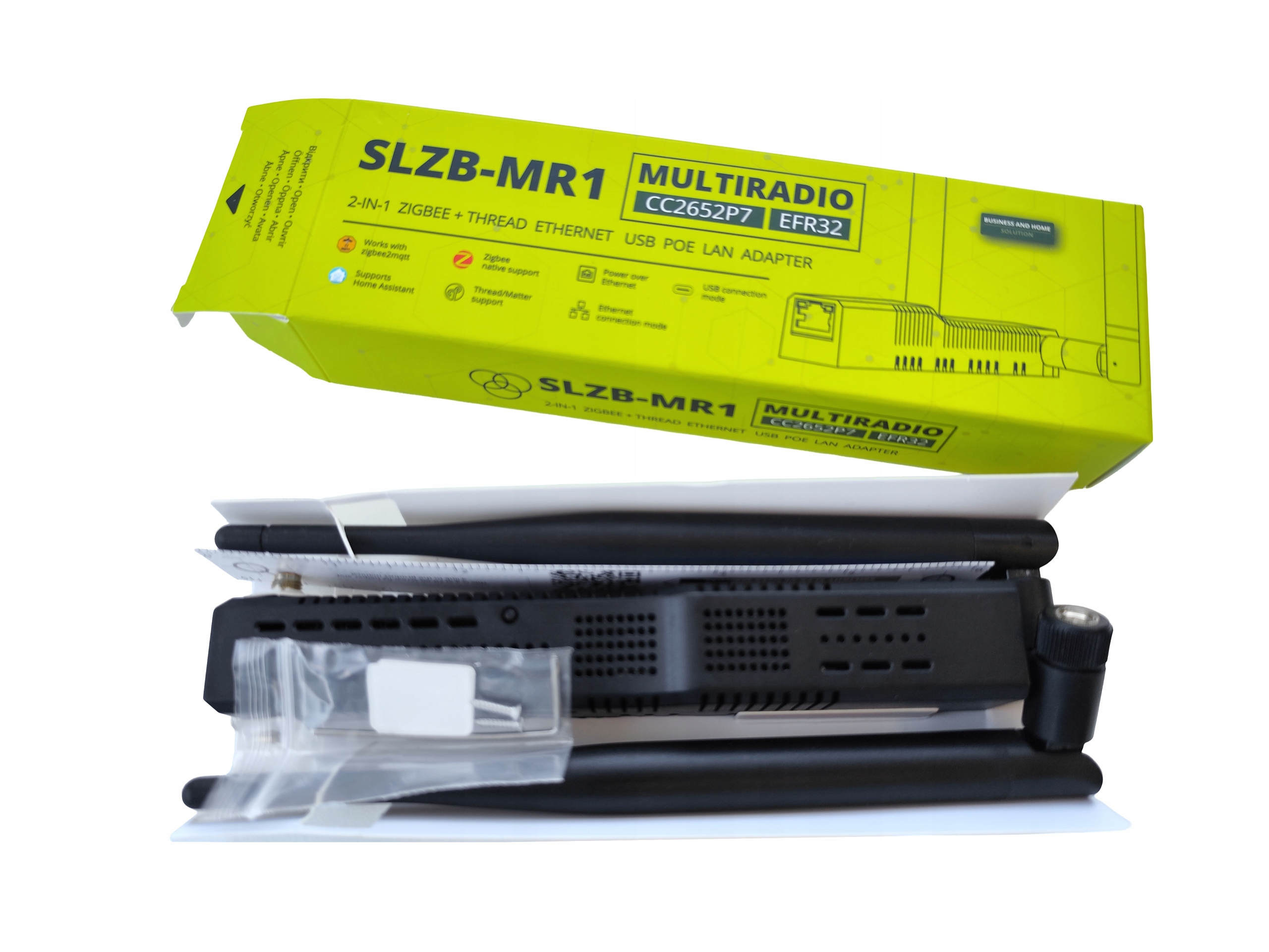 Adapter SLZB-MR1U ZigBee Thread Multiradio CC2652P7 EFR32MG21 PoE WiFi LAN Rodzaj centrala sterująca