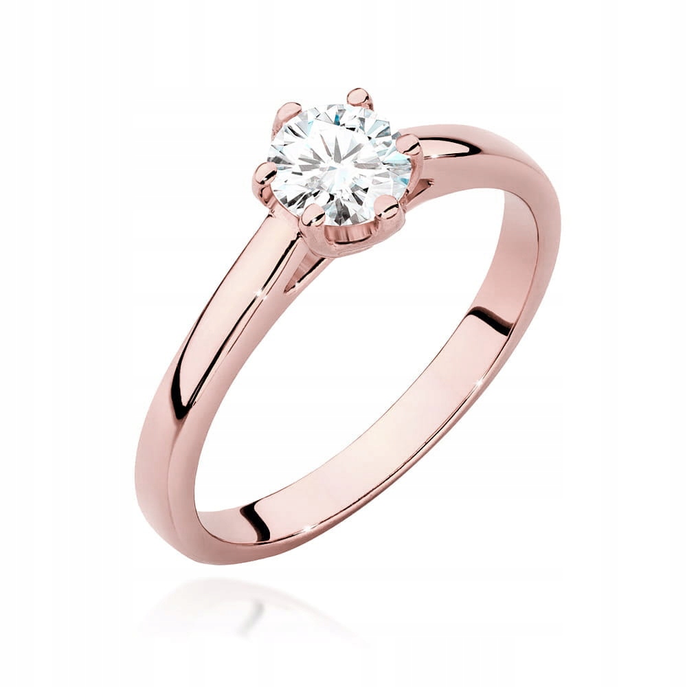 Prstýnek z růžového zlata 585 lab diamant s očkem