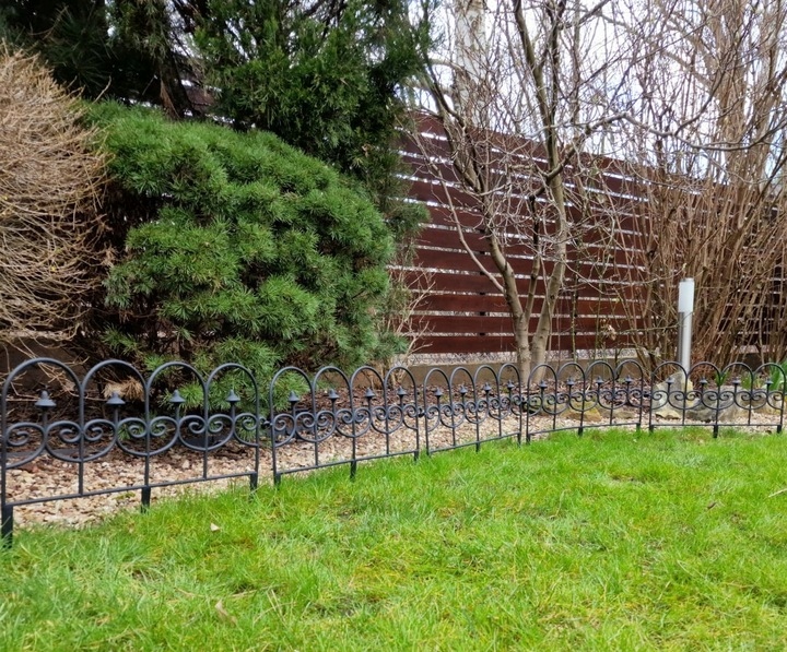 Dekoracyjny płotek ogrodowy palisada myśliwska 60x34 cm obrzeże ogrodu