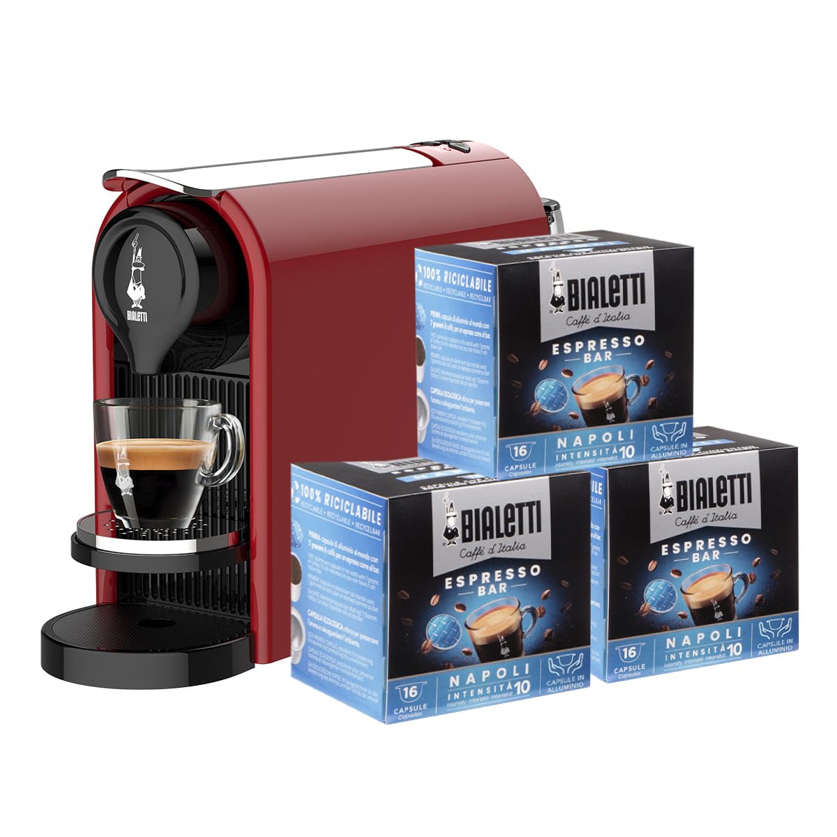 Ekspres kapsułkowy Bialetti 098150542 20 bar czerwony