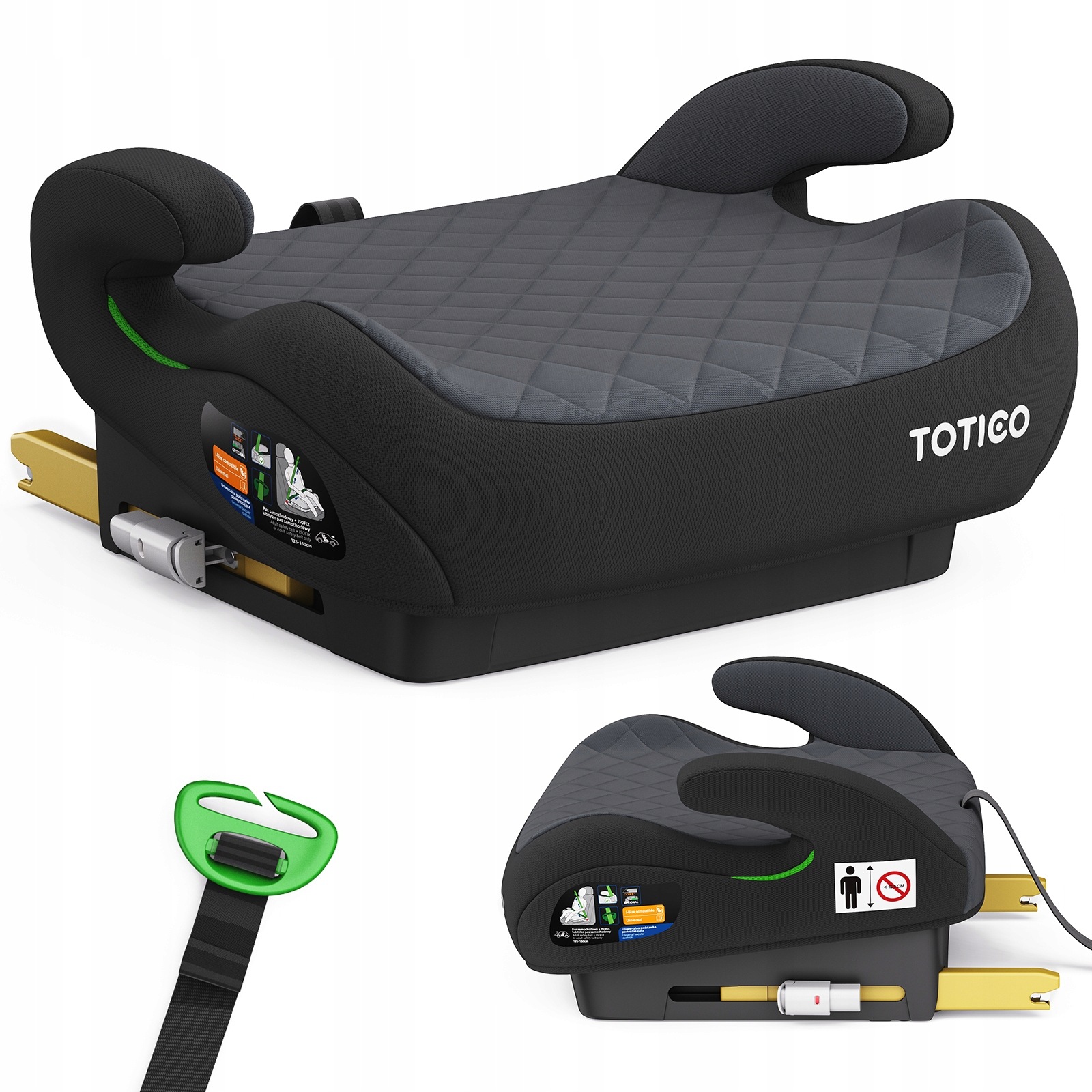 Fotelik Siedzisko Podkładka samochodowa Totico Astrix Isofix 22-36kg Szary