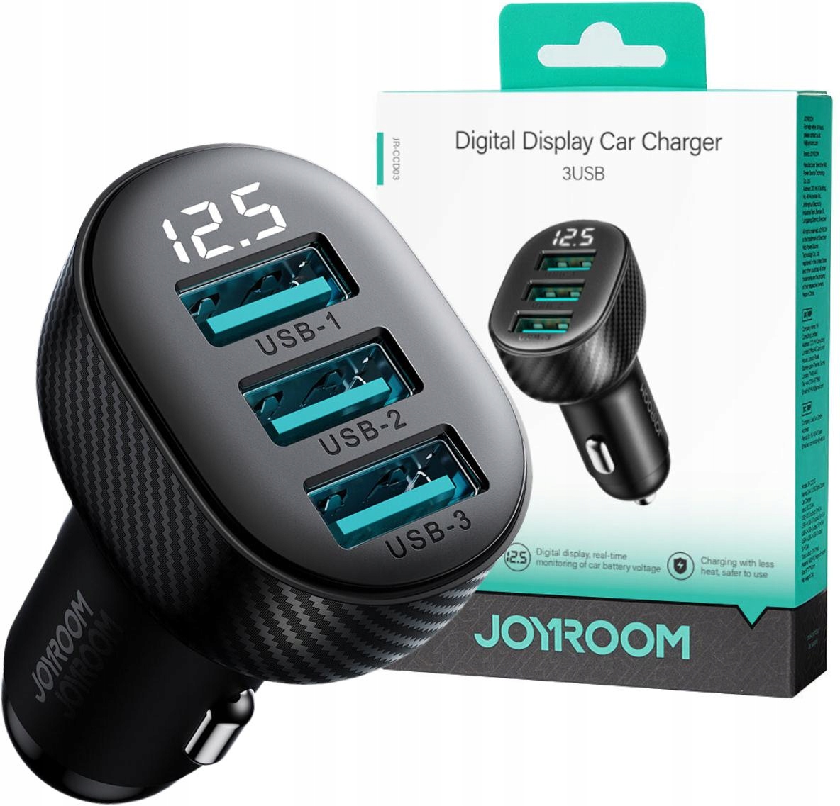 Ładowarka samochodowa Joyroom JR-CCD03 17W 3.4A 3x Usb-a