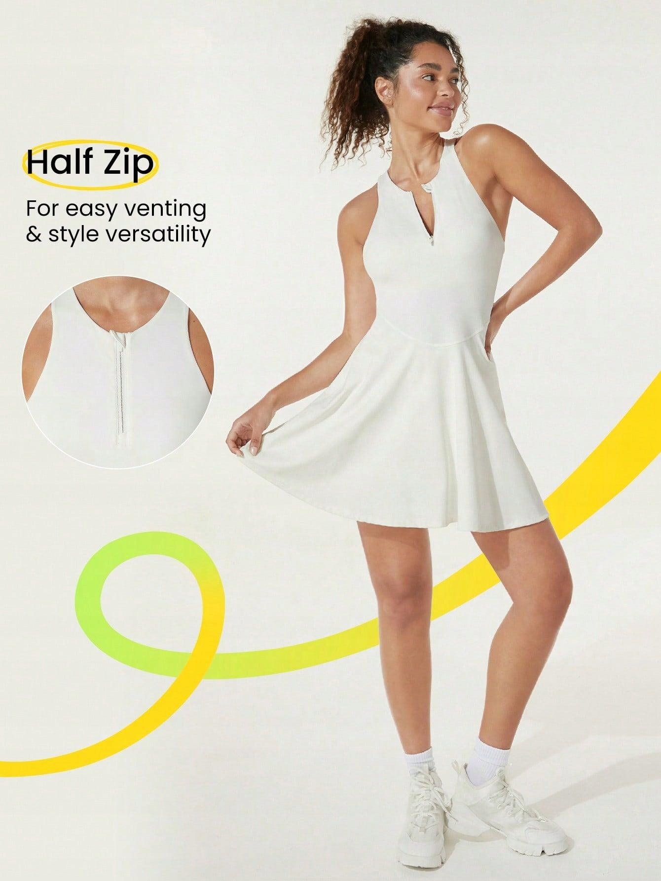 Gładki Jasny Komplet Sportowy Ecru Sukienka I Spodenki Shein S