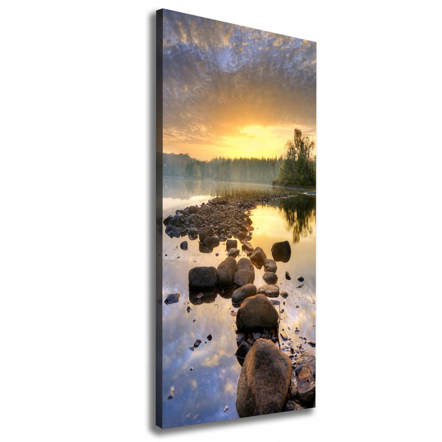 

Nowoczesny obraz canvas na ramie Jezioro 50x125 cm