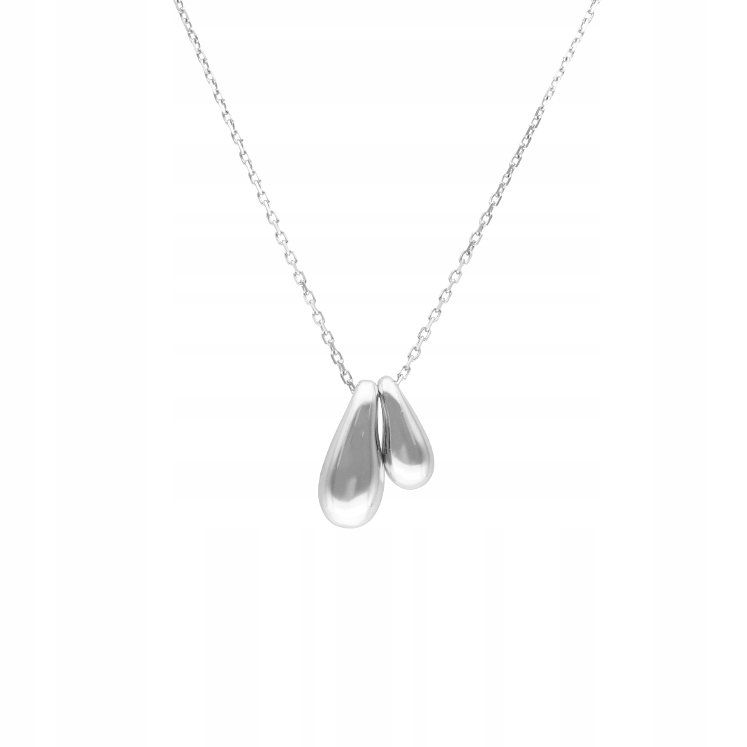 Náhrdelník dvojité slzy kapky stříbro rhodiované
