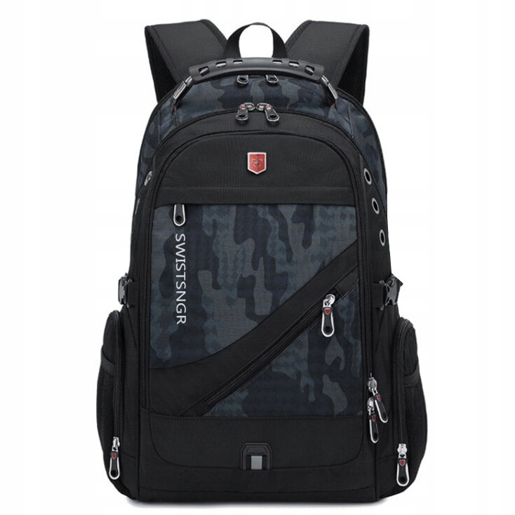 Plecak RuiBer na laptopa 17,3 bardzo pojemny 38l czarny-moro