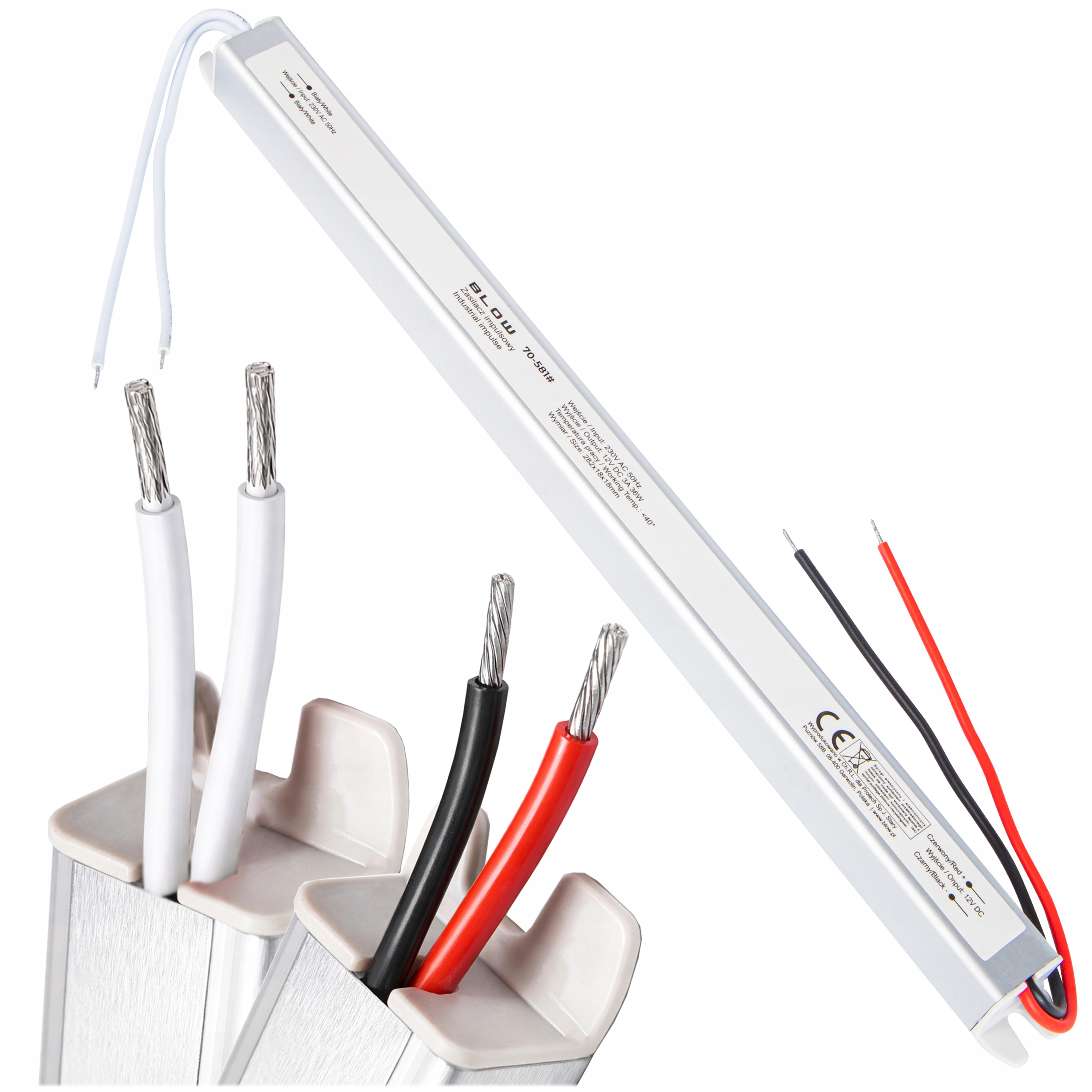 ZASILACZ DO TAŚM LED MEBLOWY ULTRA SLIM Z ZABEZPIECZENIEM IP20 12V 3A 36W