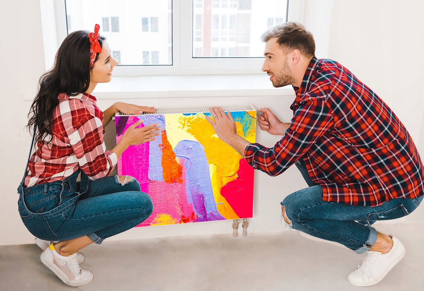 MAGNETYCZNA OSŁONA NA KALORYFER 60x60 KOLORY FOTOTAPETA Grubość materiału 1 mm