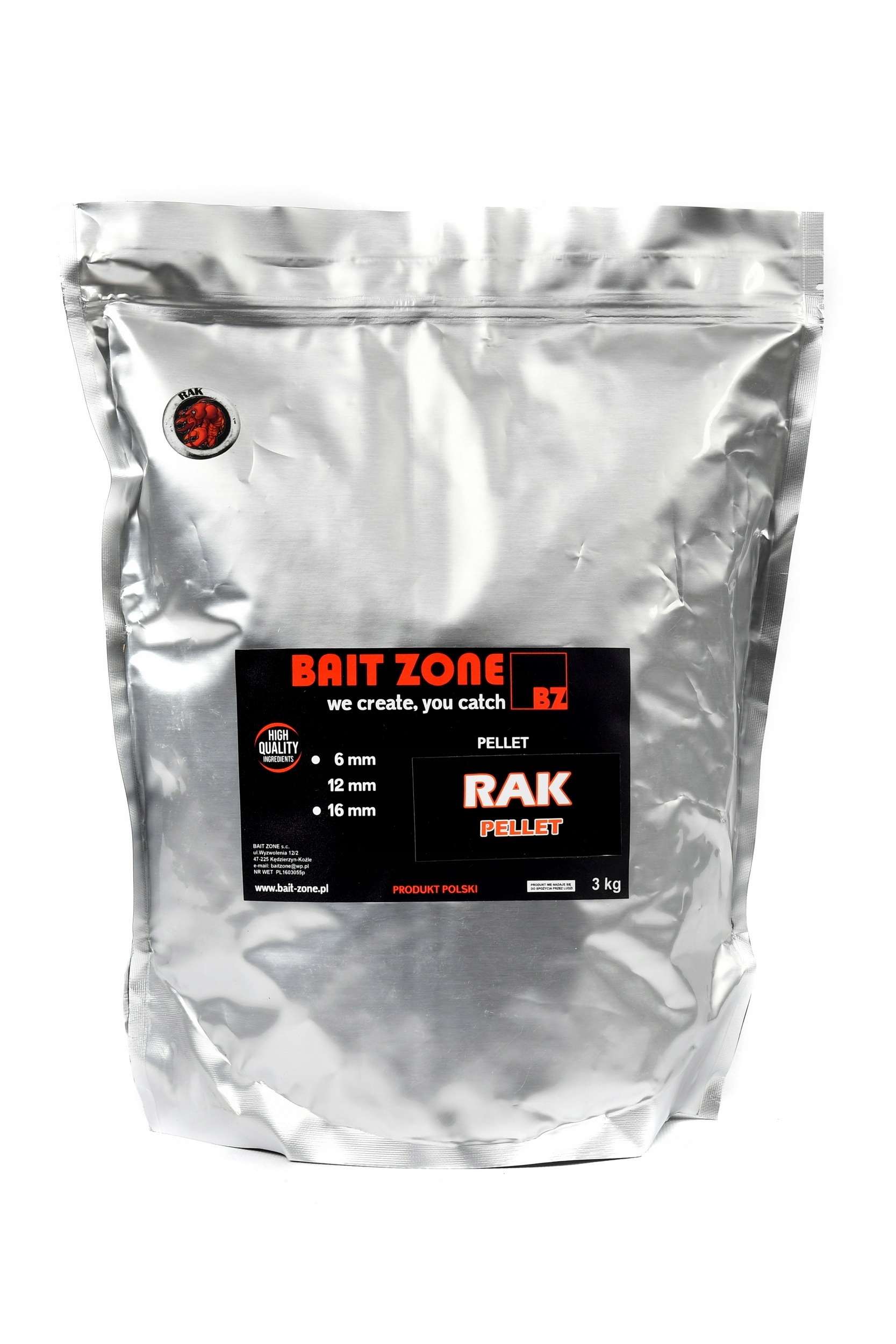 Rak pellet 12mm 3kg Bait-zone