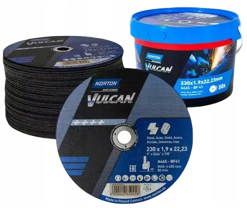 Tarcza Tarcze Do Cięcia Metalu Stali Norton Vulcan 230x1,9 50szt