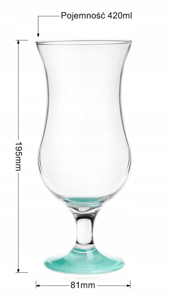 

Kieliszek koktajlowy 420 ml dno Turkusowe Glasmark