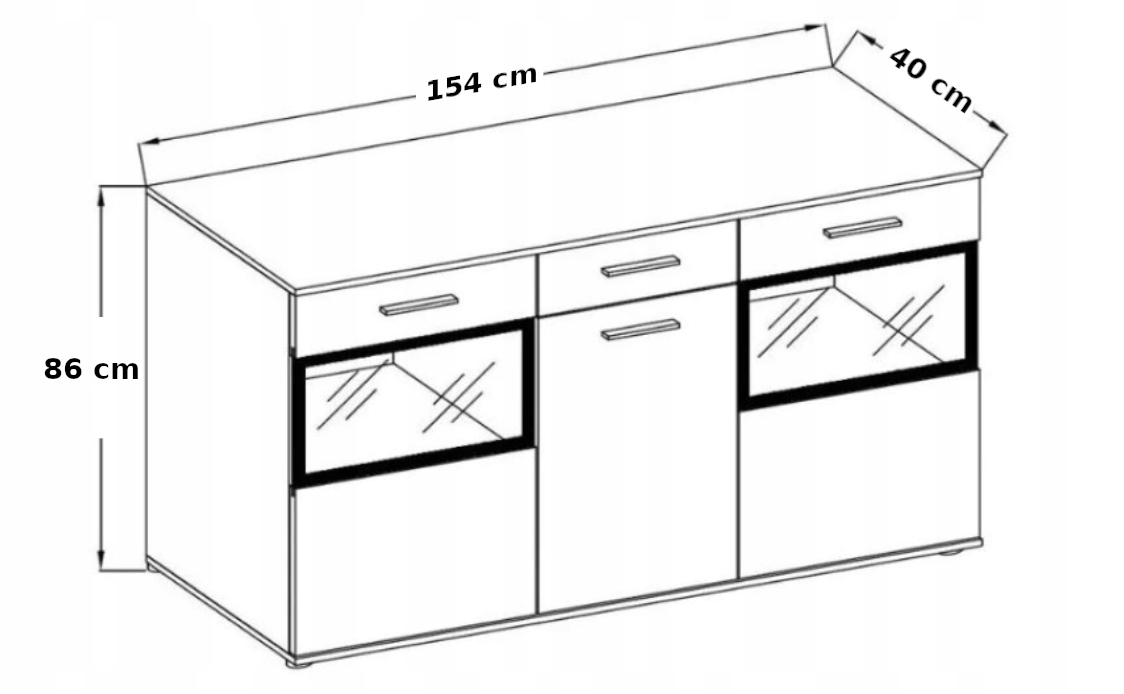 Nowoczesna Komoda Barek do Salonu ARJAR Kolor frontów dąb sonoma