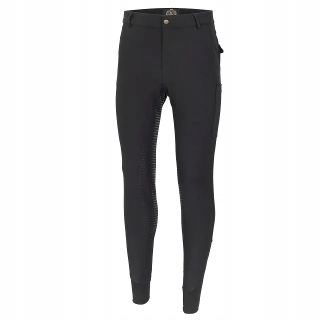 Bryczesy męskie King Questrian Rochdale 23AW z pełnym lejem czarne 46