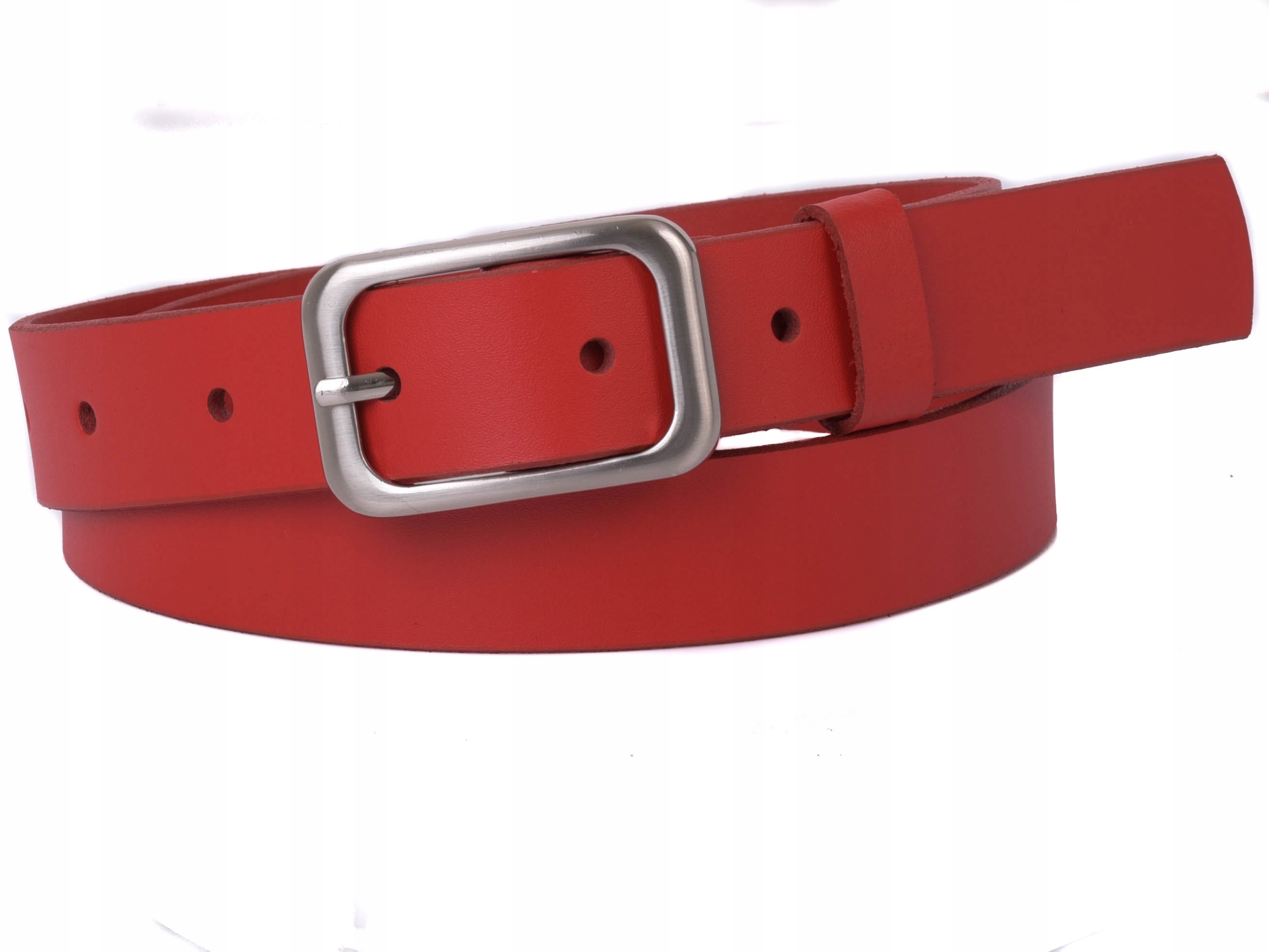 

Damski Skórzany pasek 3cm Czerwony |105obw