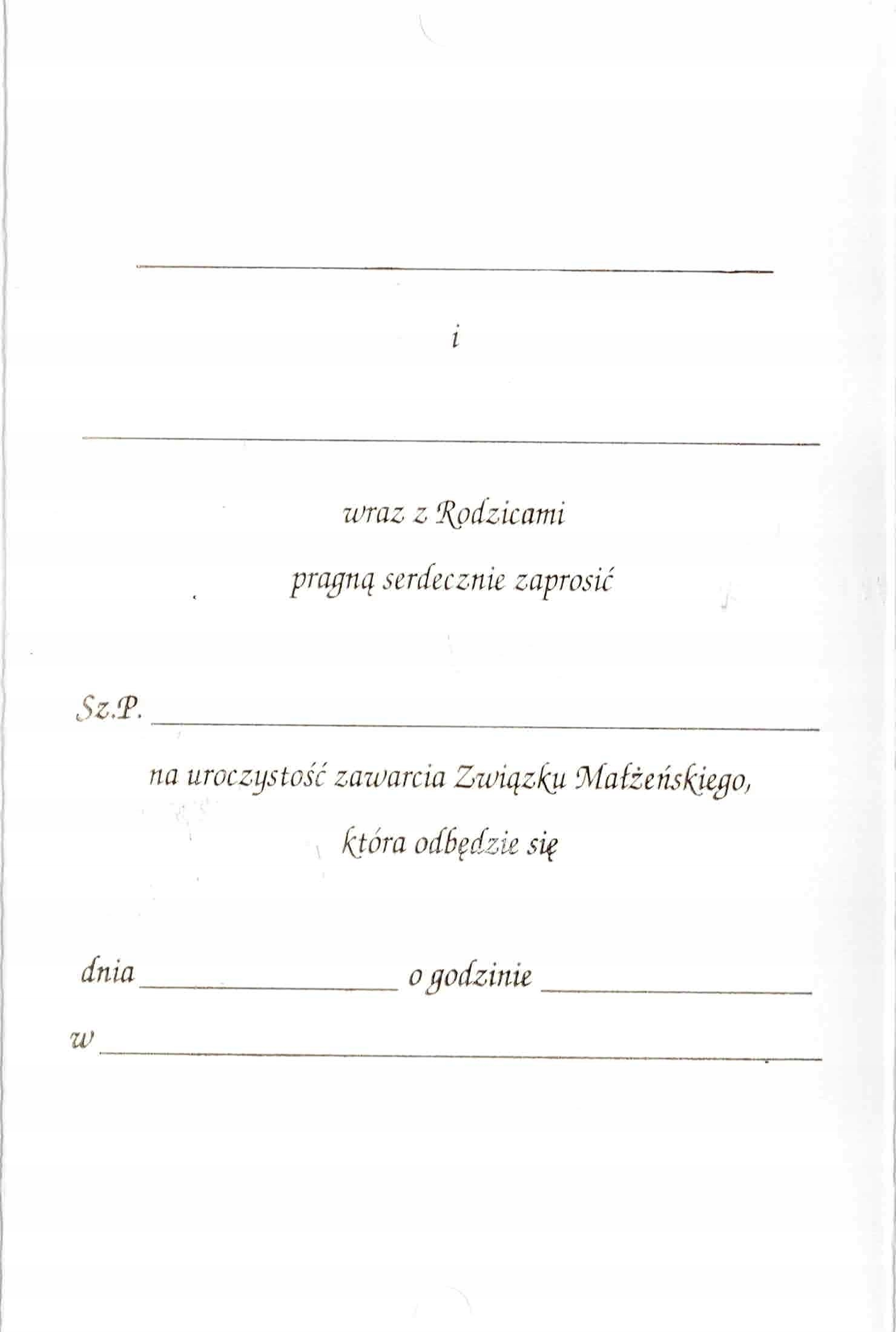 Zaproszenie zaproszenia na ślub ślubne A5 nr 15 Marka inny