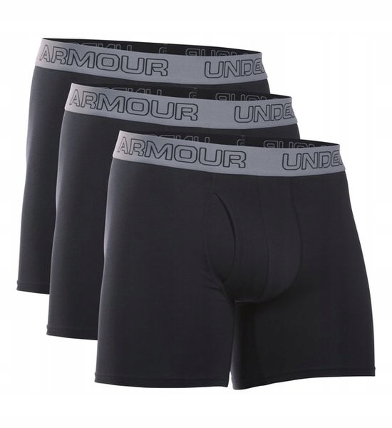 Boxerky Under Armour Cotton Stretch 6'' Men 3 Pack Black S