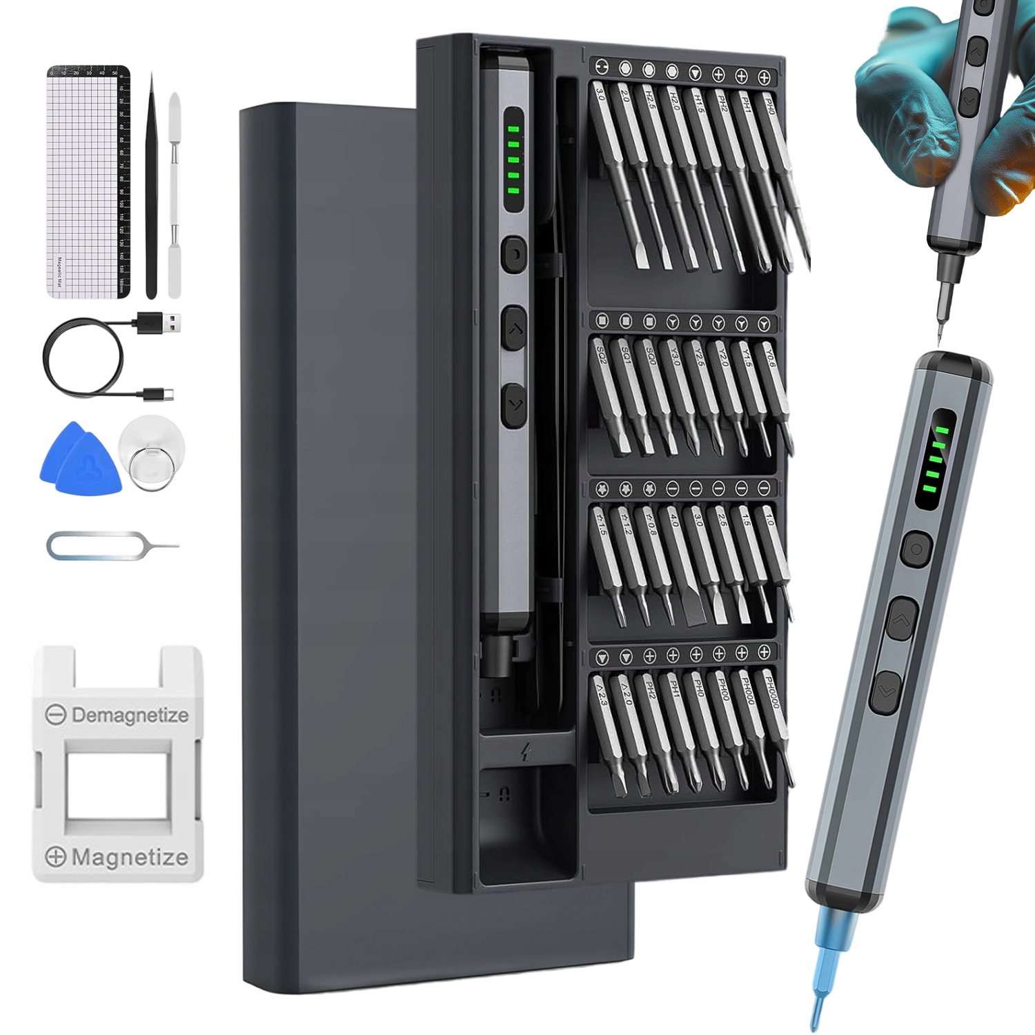 Elektrický Šroubovák Mini Magnetický S Vestavěným Led Pro Opravu Zařízení