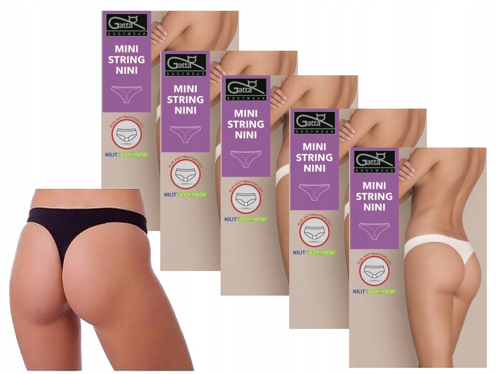 

5szt stringi Gatta Mini String Nini czarny L