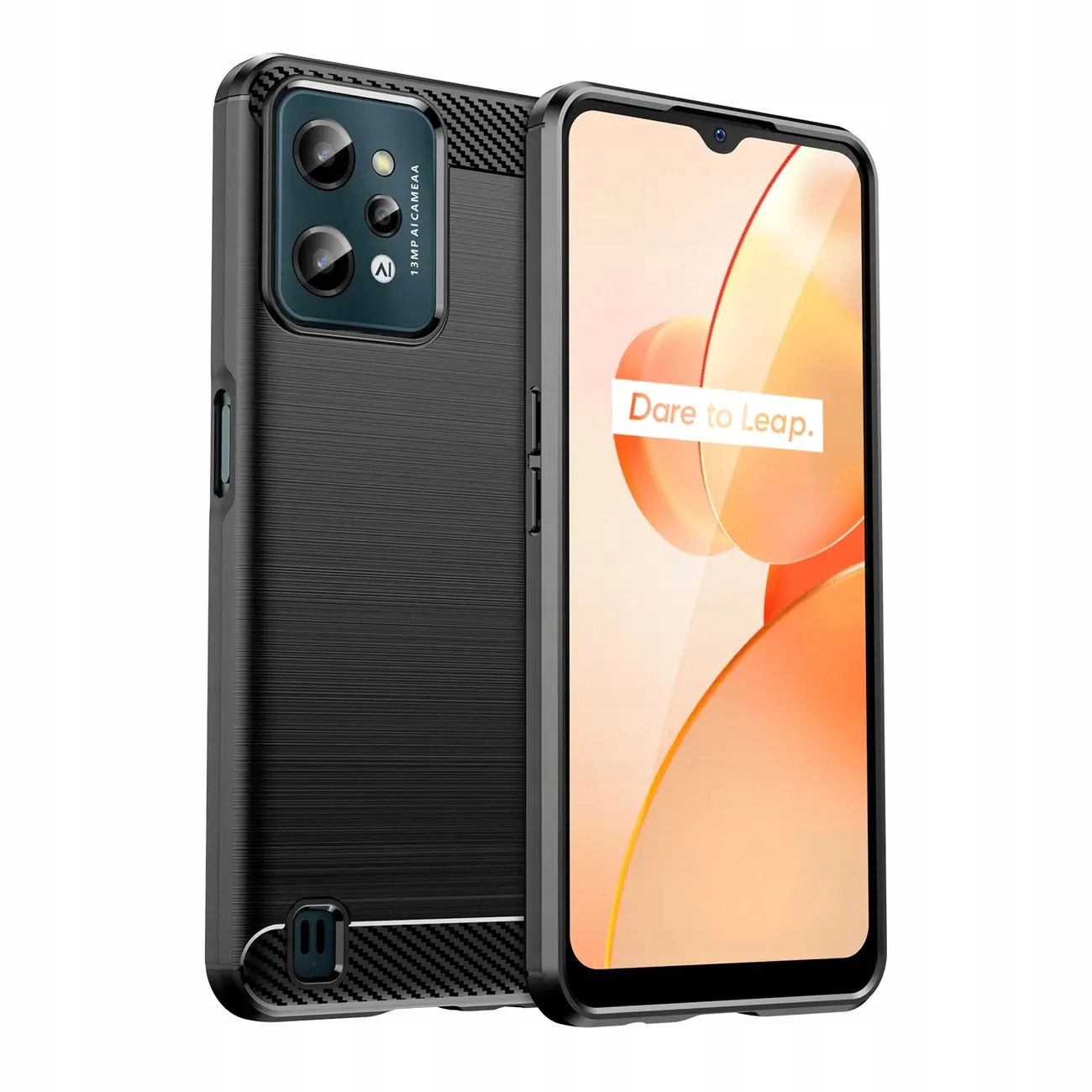 Carbon Case etui Realme C31 elastyczny silikonowy karbonowy pokrowiec