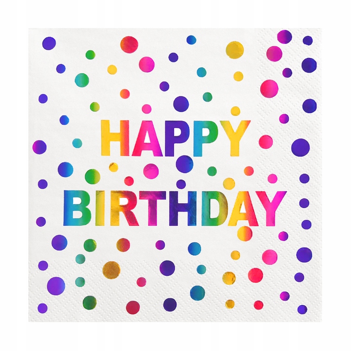 

Papierowe serwetki urodziny Happy Birthday 10 szt