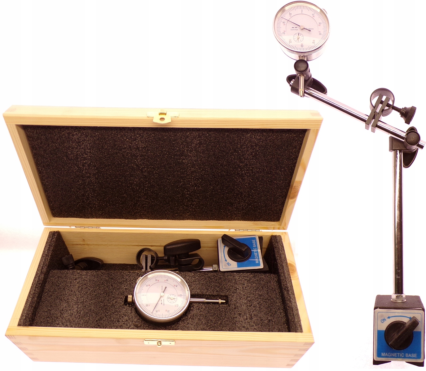 ЦИФЕРБЛАТ 1-10 0,01 + ШТАТИВ МАГНИТ ДЕРЖАТЕЛЬ