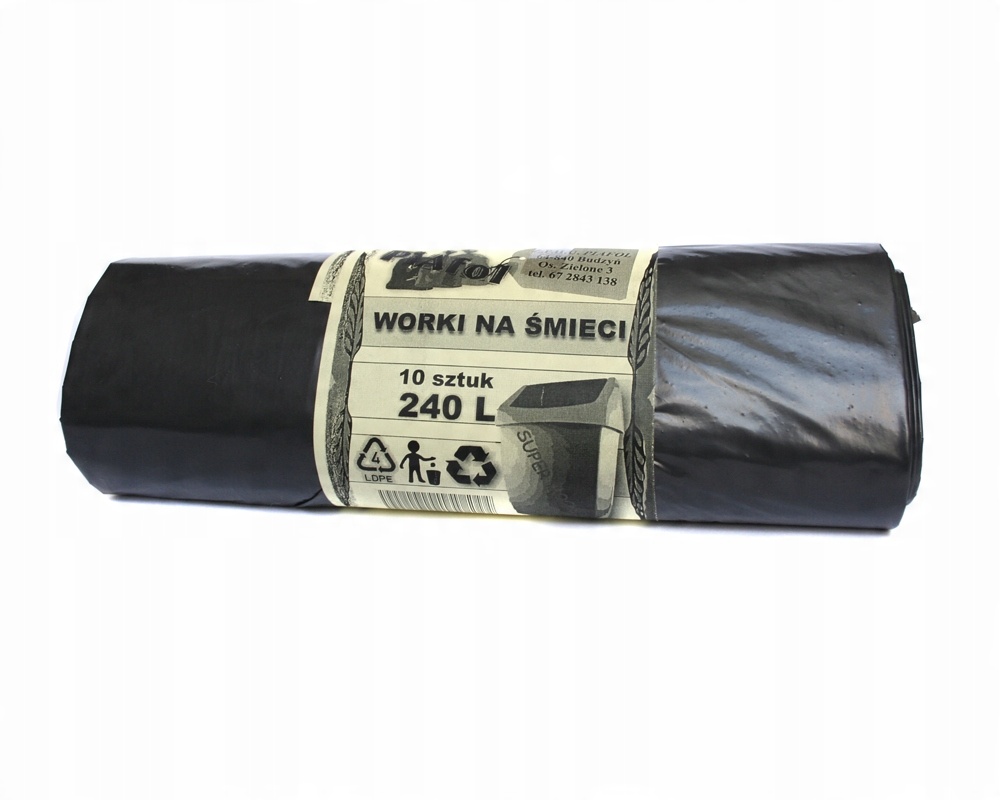 

Worki na śmieci Ldpe 240 litrów 10 sztuk