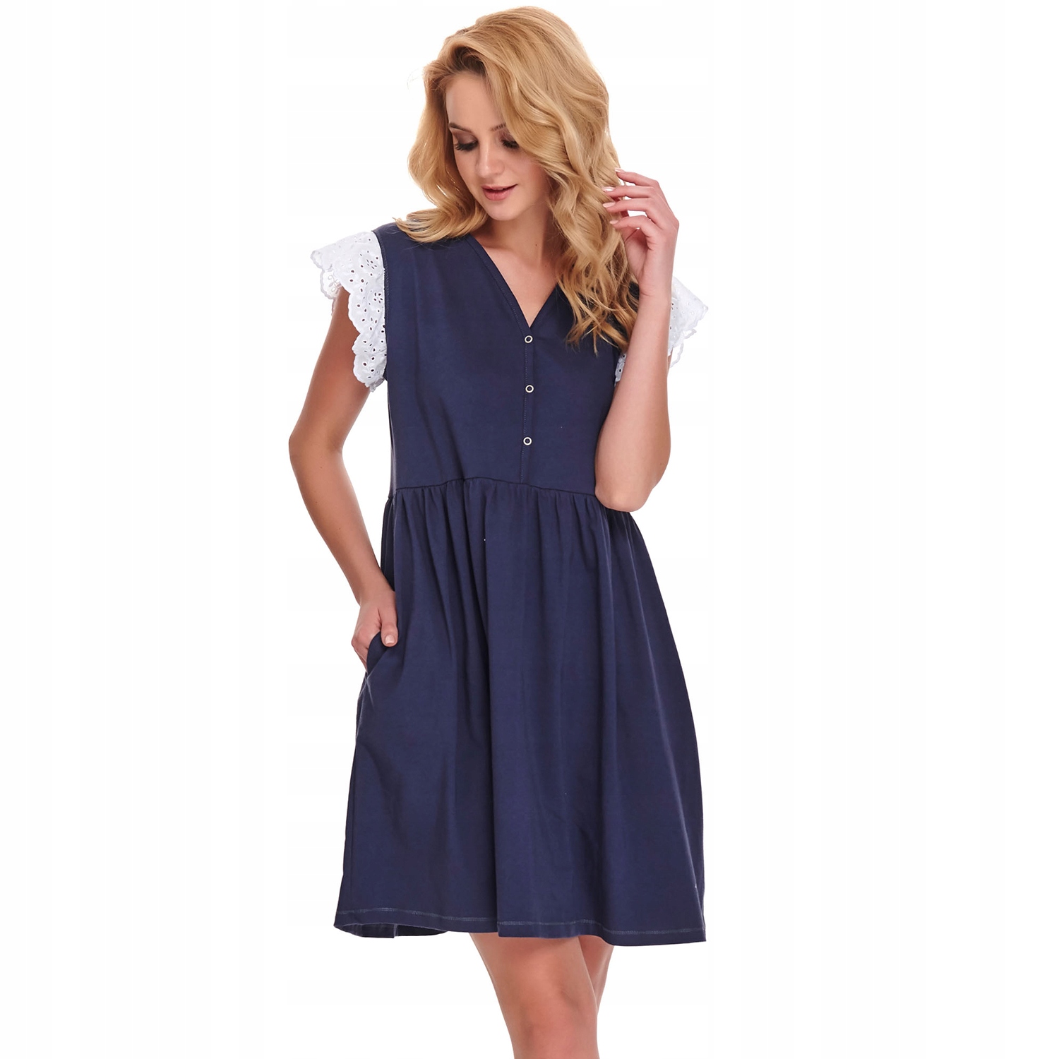 Doctor Nap TCB.9903 cosmos tmavě modrá výšivka Noční košile Na Krmení L