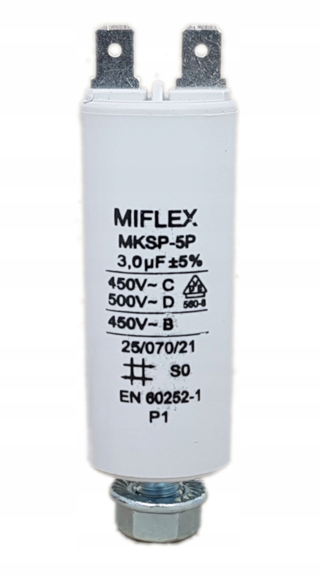 

Kondensator rozruchowy silnika 3uF 450V Miflex