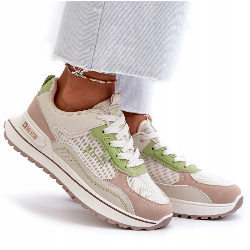 Dámské Tenisky Big Star NN274A091 Béžovo-zelené 36