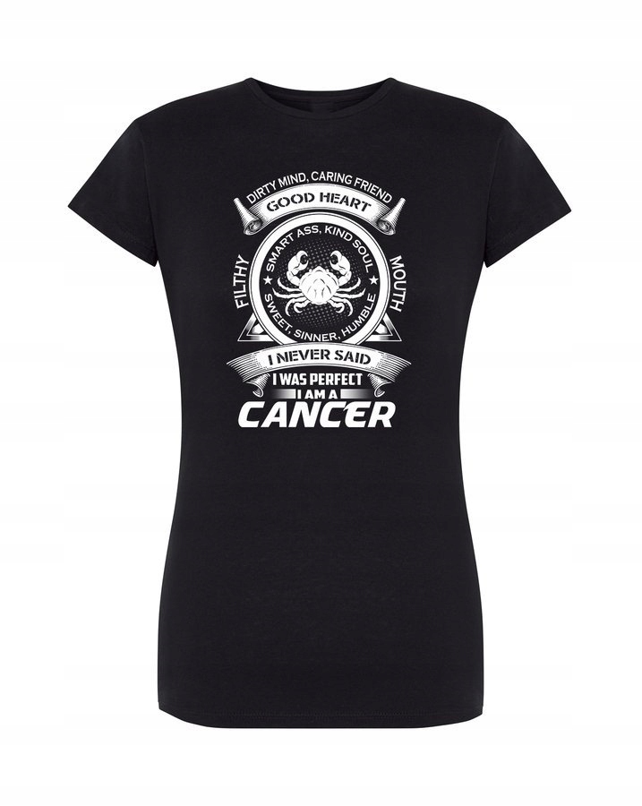 

T-shirt damski czarny Znak Zodiaku - Cancer M