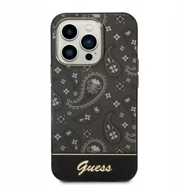 Etui Guess Bandana Paisley na iPhone 14 Pro 6,1" czarne Guess
