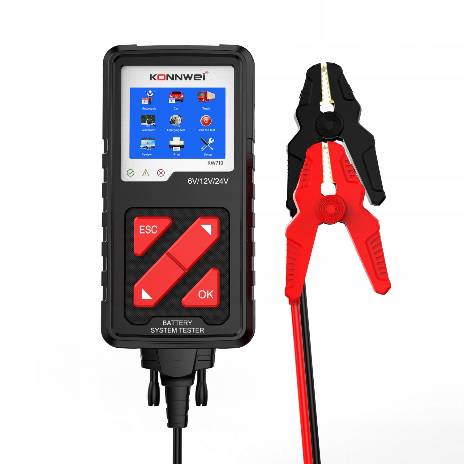 TESTER AKUMULATOROW BATERII 6 12 24V KW710 PL MENU