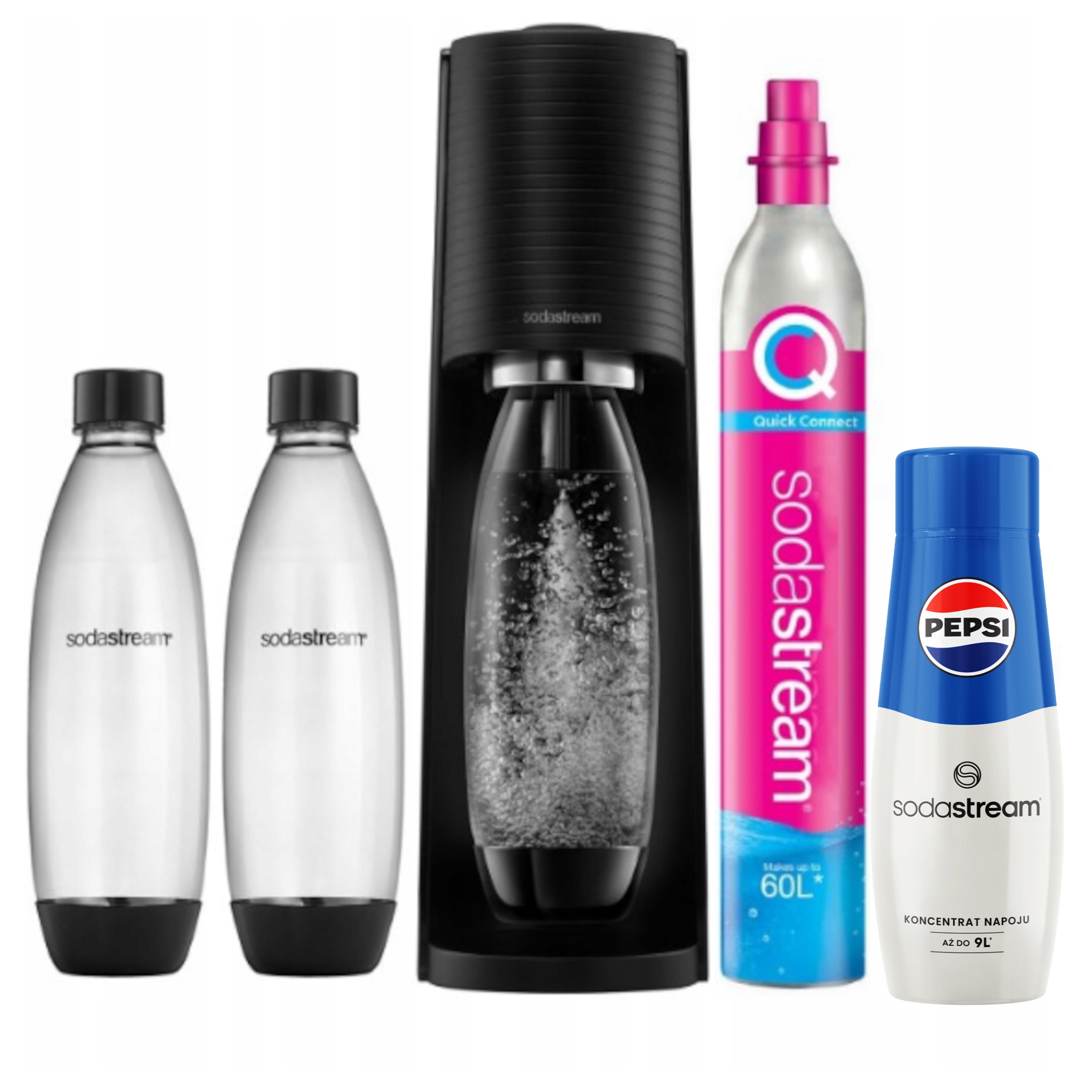 Saturátor na perlivú vodu Sodastream Terra čierny koncentrát Pepsi