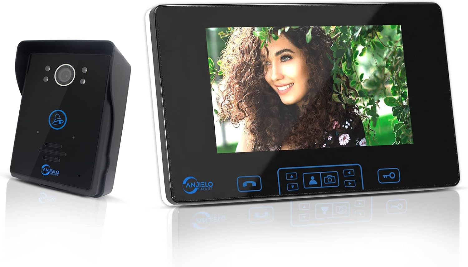 Videovrátnik bezdrôtový 2.4 GHz 7-palcový dotykový monitor Hd domov, kancelária