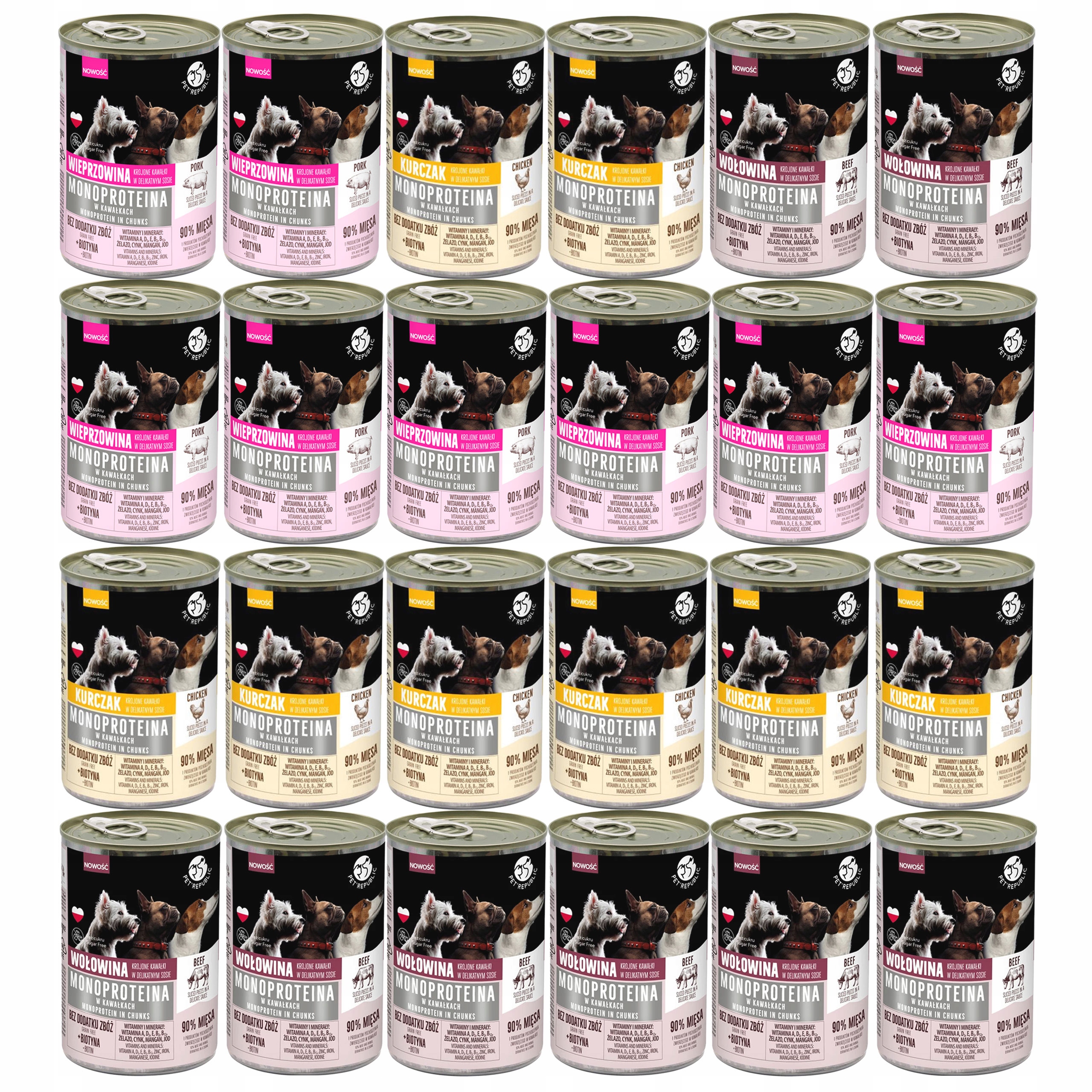 Levně Pet Republic Mono Protein Mix Chutí krmivo pro psy mokré 24 x 400 g