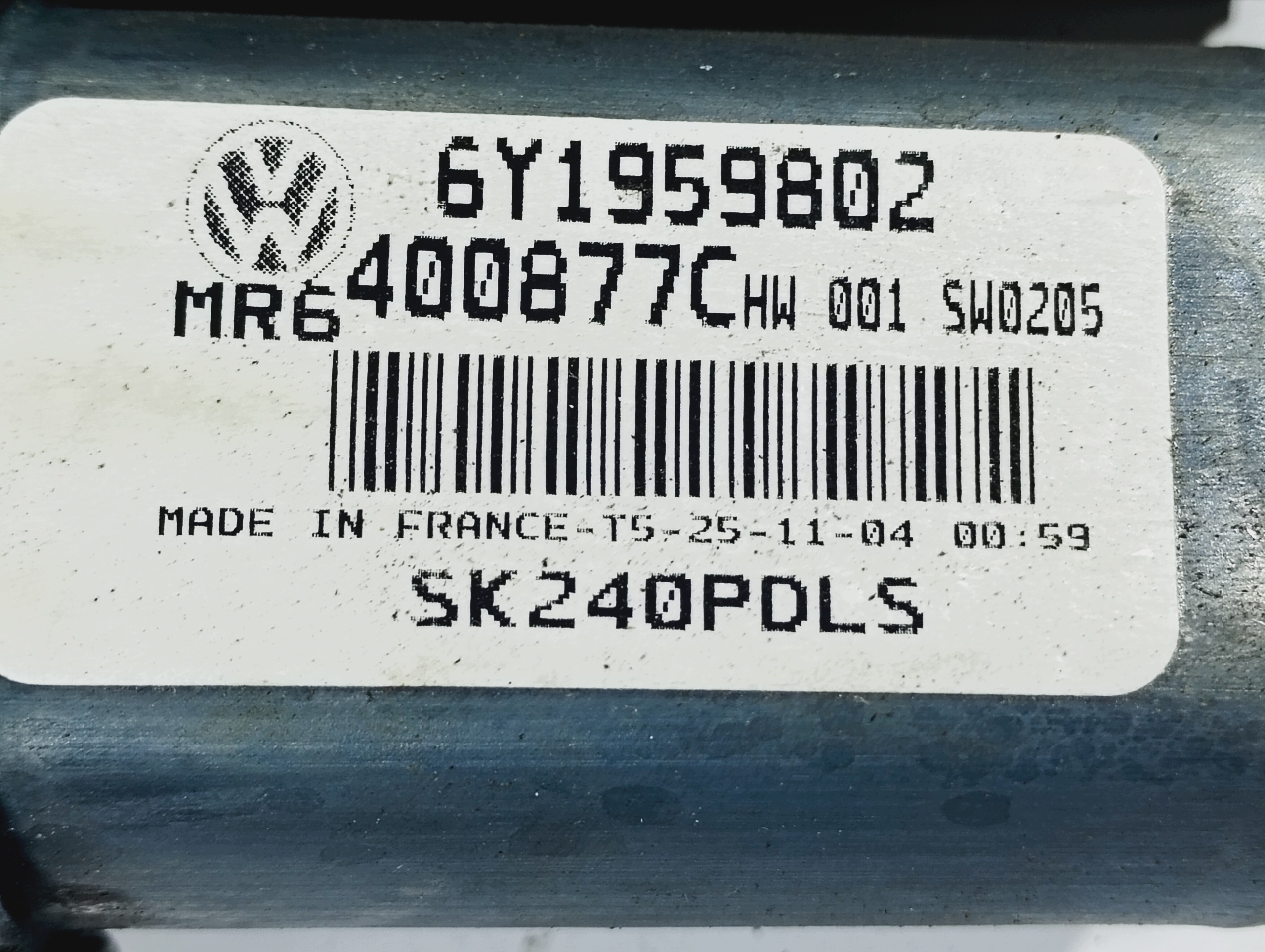 engine mini motor windows right front OE 6Y1959802 Skoda Fabia and 1 99-07