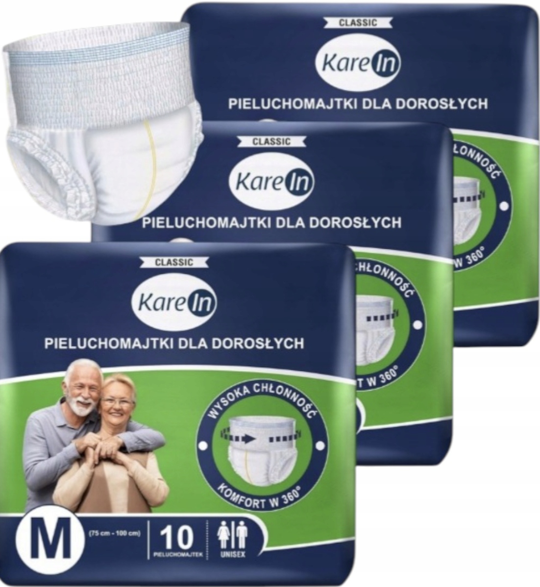 Pieluchomajtki KareIn Classic M uniwersalne 30 szt ochrona wysoka chłonność