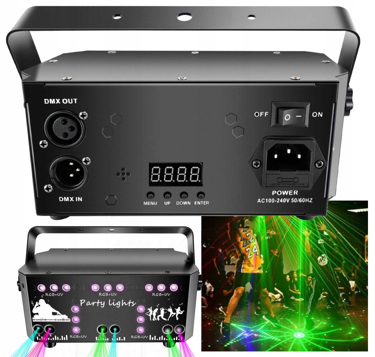 Laser Disco 21 Oči Rgb DMX Dálkové ovládání 230V
