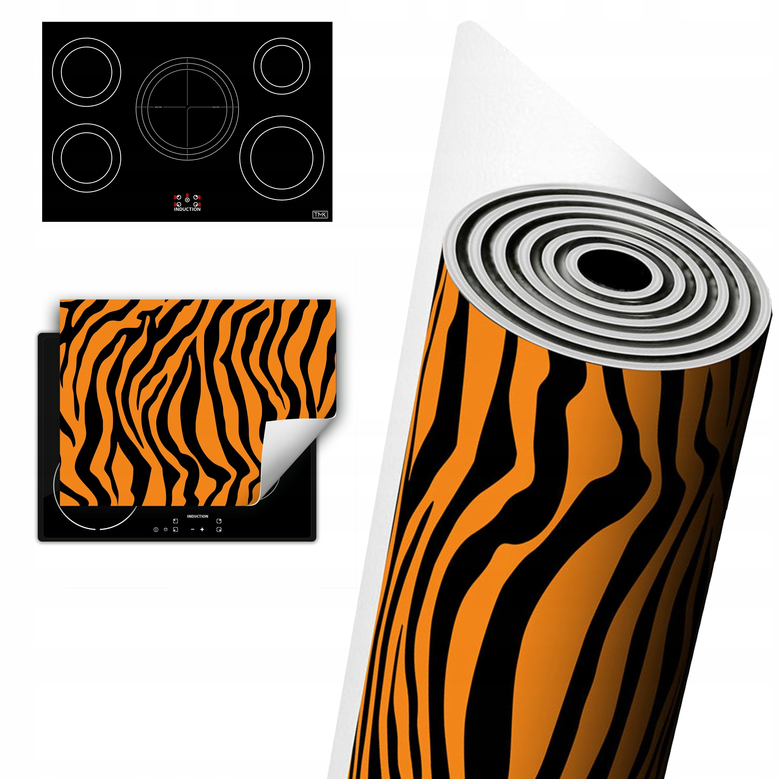 Vinylová Ochrana Na Indukci Deska 80x52 tygr