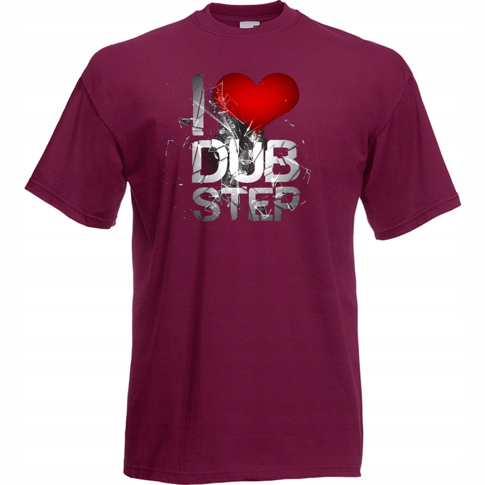 

Koszulka z nadrukiem i love dubstep XL burgund