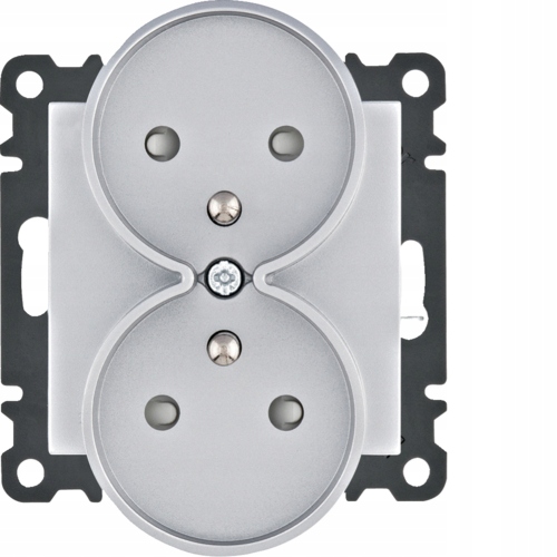 

Hager Lumina Gniazdo z/u podwójne z przesłoną