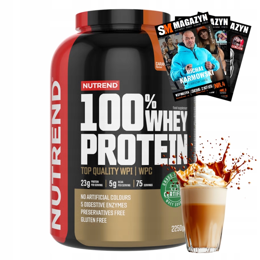 Nutrend 100% Whey Protein 2250 g Syrovátkový Koncentrát Pšenice Masa Svaly