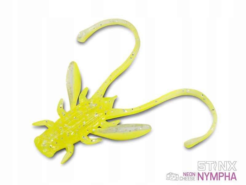 Delphin Przynęta Sztuczna Raczek Nympha 2,5cm Neon Żółty Z Brokatem