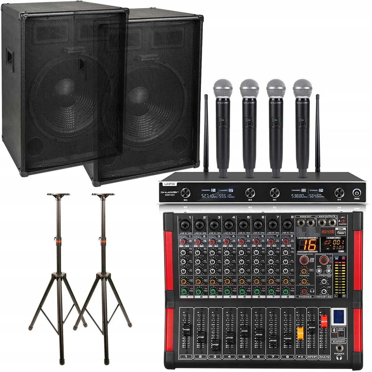 Zestaw nagłośnieniowy AFP2.3A 4mikrofony zestaw nagłośnienia