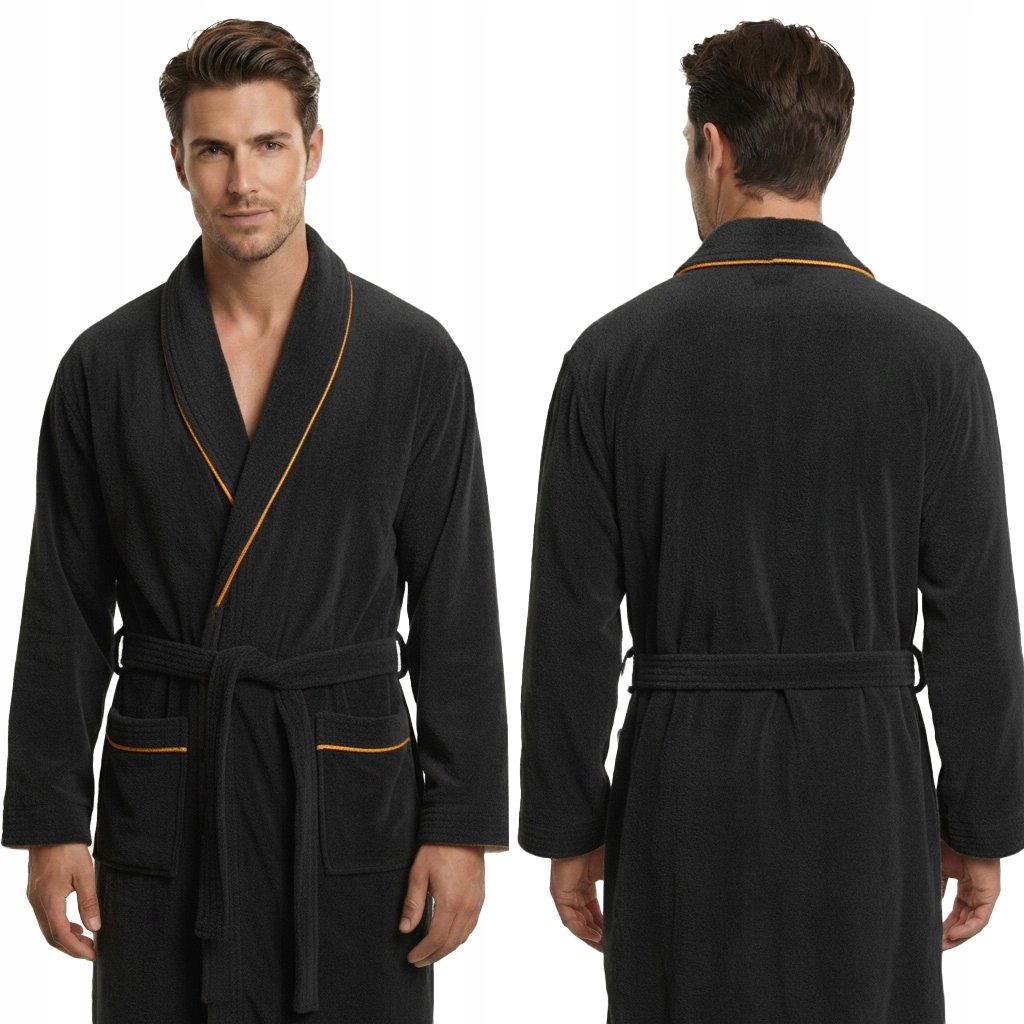 Pánský župan Tlustý 100% Bavlna Froté Lamovka Enzo Hotel Černá 3XL