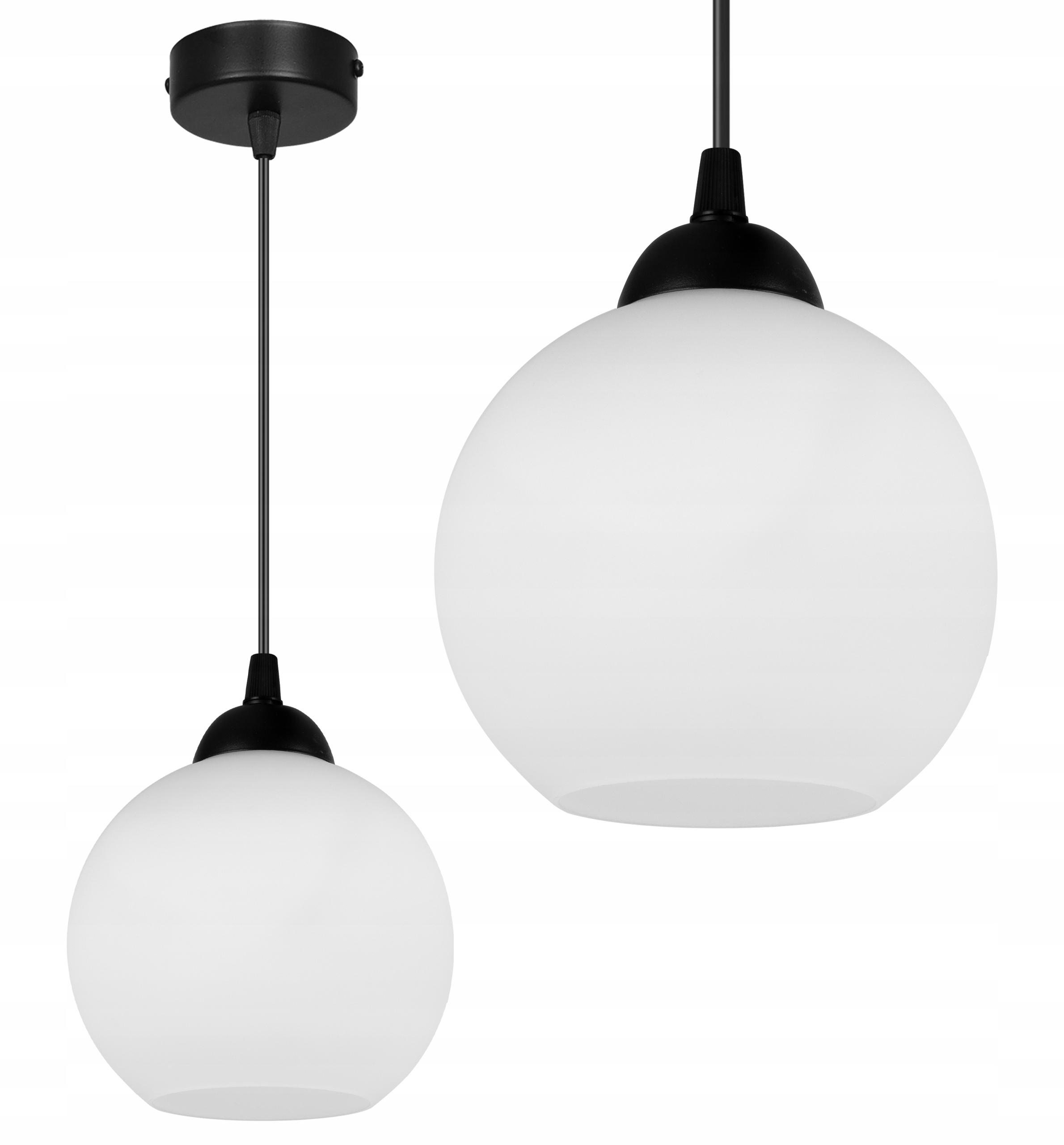 

Lampa Wisząca Klasyczna Metalowa Szklany Klosz